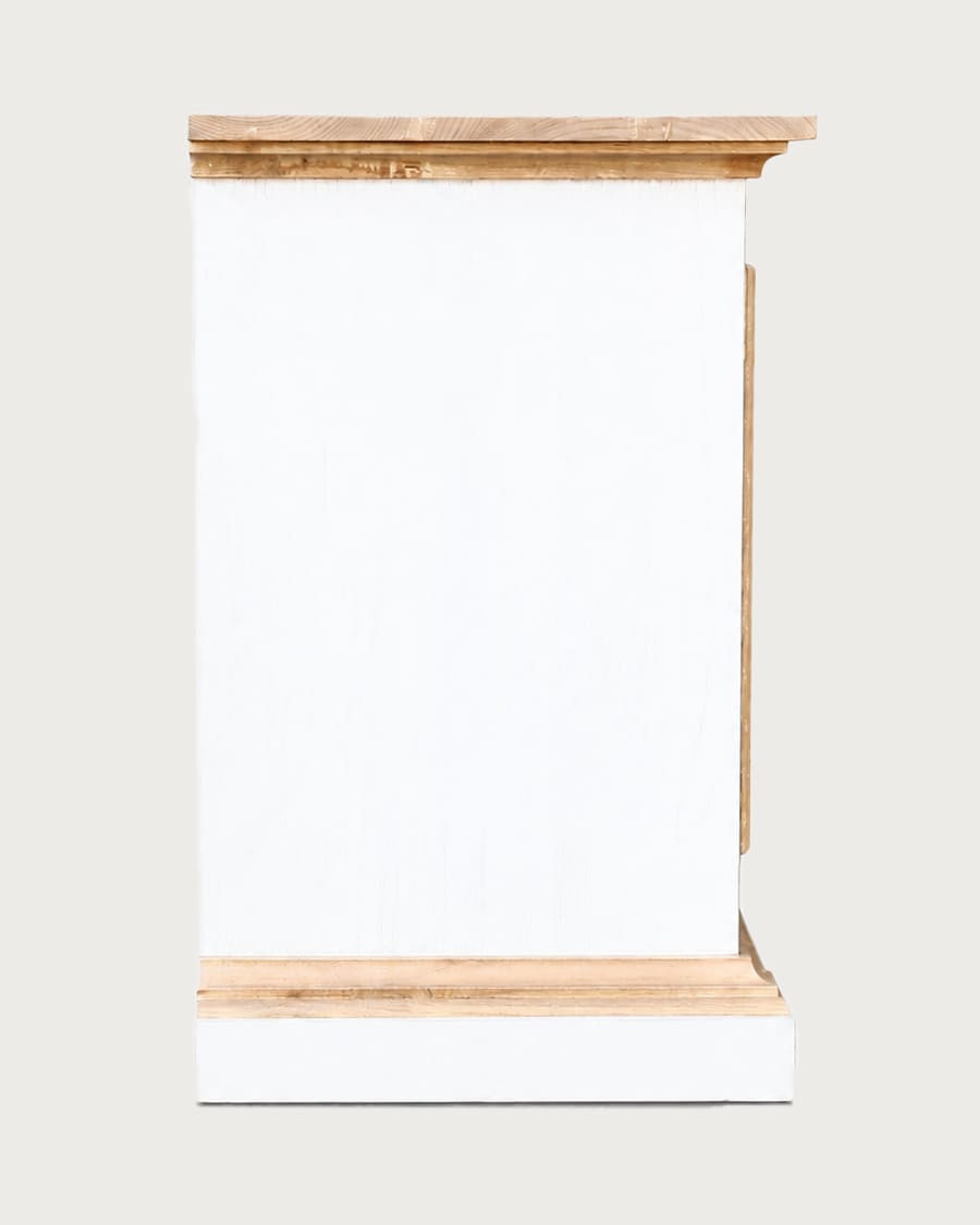 Inda - Large bathroom vanity in solid white and natural wood