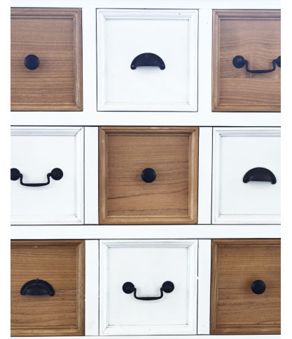 Inda - Mobile bagno di grandi dimensioni in legno massello bianco e legno naturale.