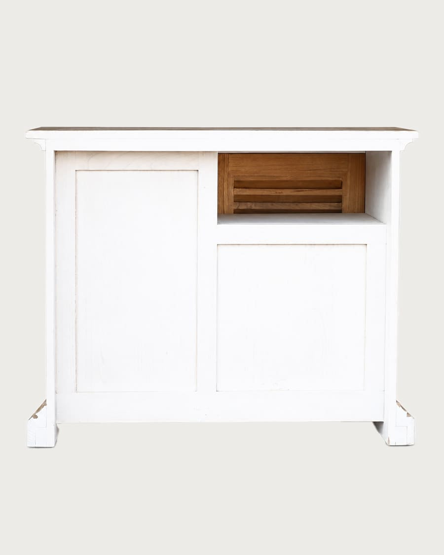 Inda - Bathroom furniture in solid white and natural wood