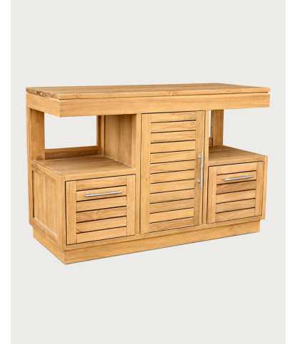 Oasis - Mueble de baño de teca maciza de 120 cm
