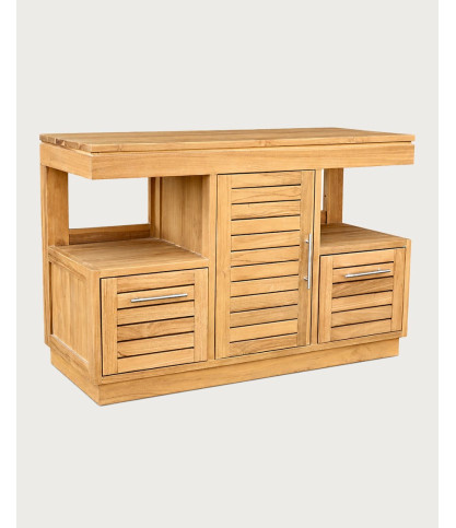 Oasis - Waschtischunterschrank aus massivem Teakholz, 120 cm
