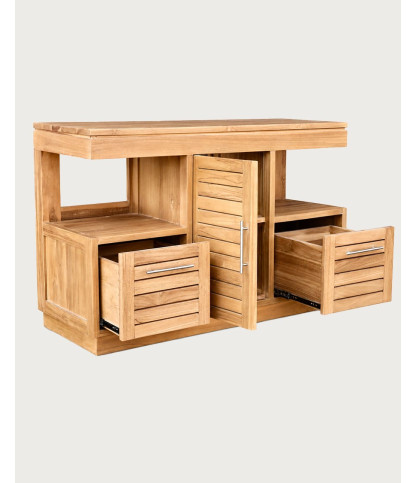 Oasis - Waschtischunterschrank aus massivem Teakholz, 120 cm