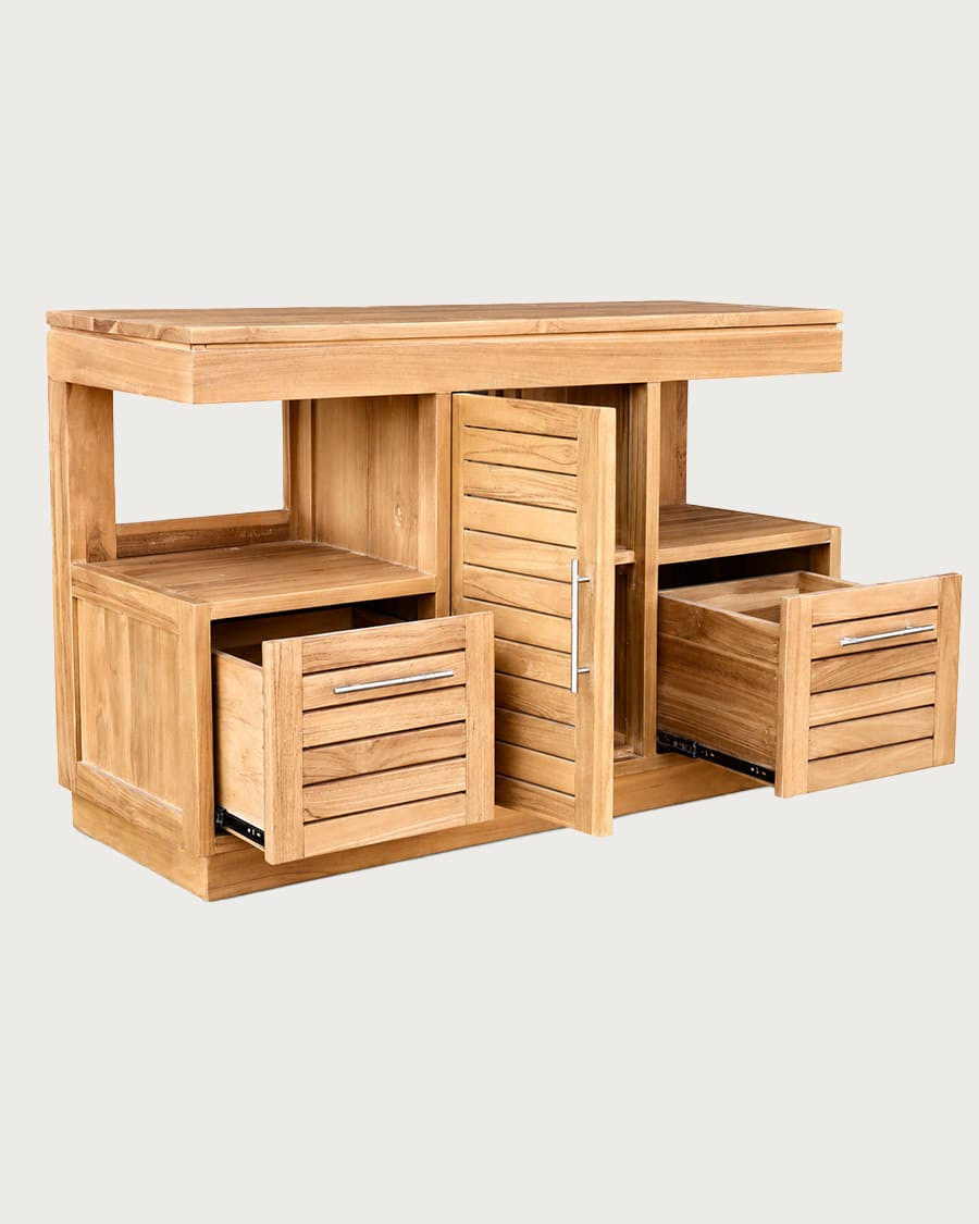 Oasis - Waschtischunterschrank aus massivem Teakholz, 120 cm