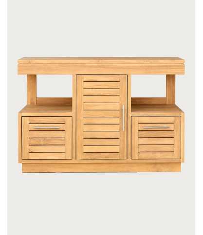 Oasis - Mueble de baño de teca maciza de 120 cm