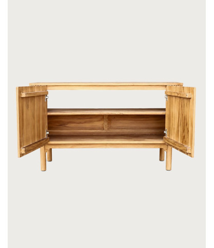 Orma - Armario de baño de madera de teca con 2 puertas