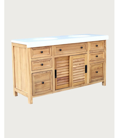 Savanna - Teak Bathroom Vanity with Terrazzo Marble