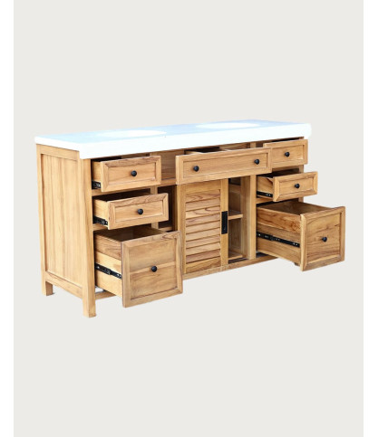 Savanna - Teak Bathroom Vanity with Terrazzo Marble
