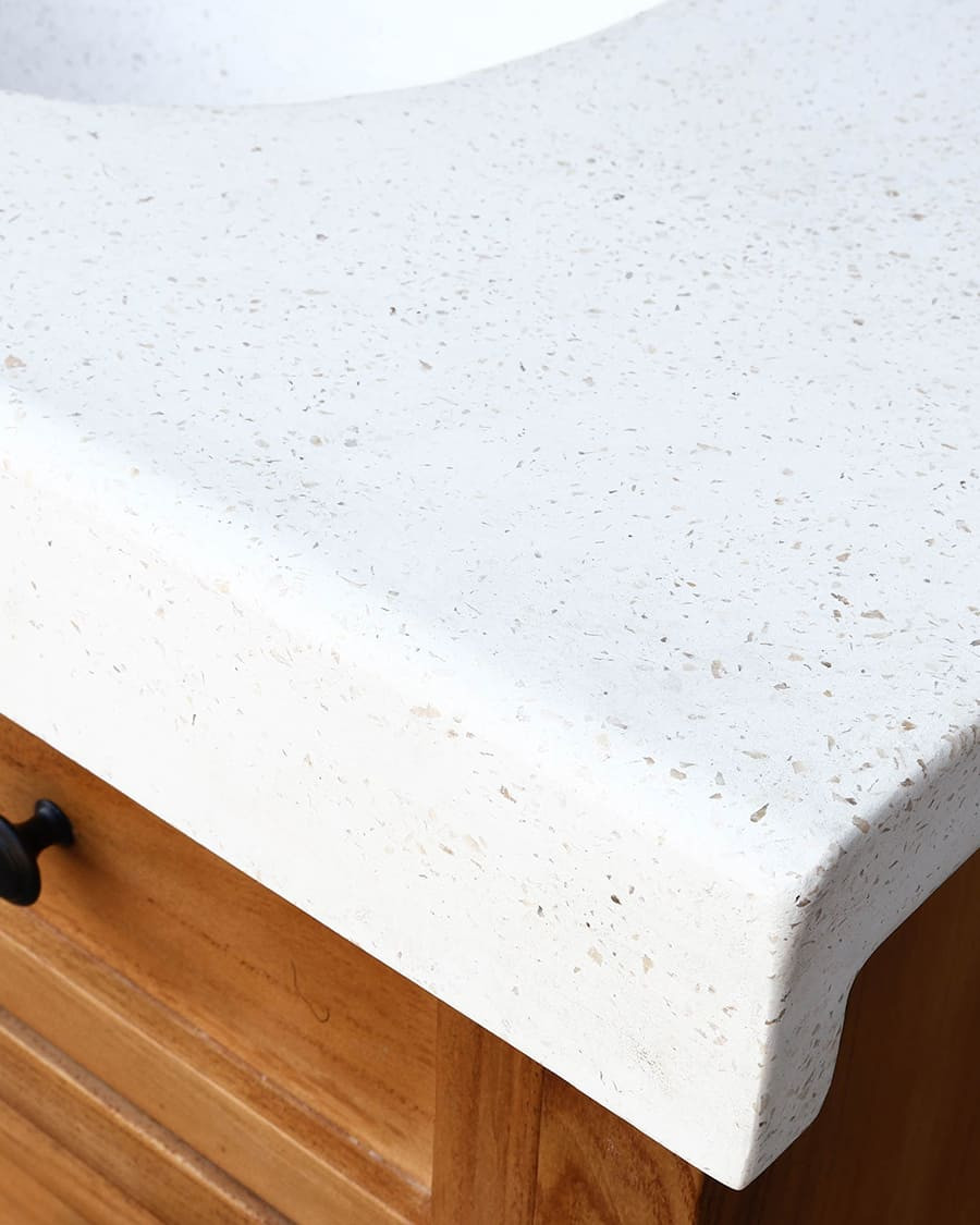 Savanna - Meuble De Salle De Bain en teck avec marbre terrazzo
