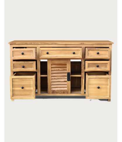 Savanna - Mueble de baño de teca con puertas de lamas