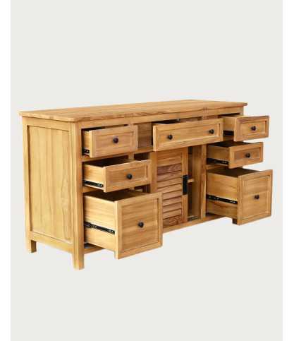 Savanna - Mobile bagno in teak con ante a persiana