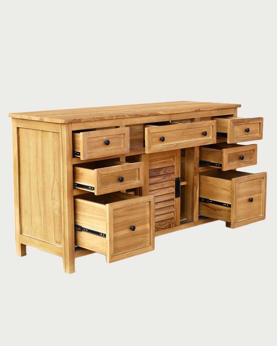 Savanna - Mueble de baño de teca con puertas de lamas
