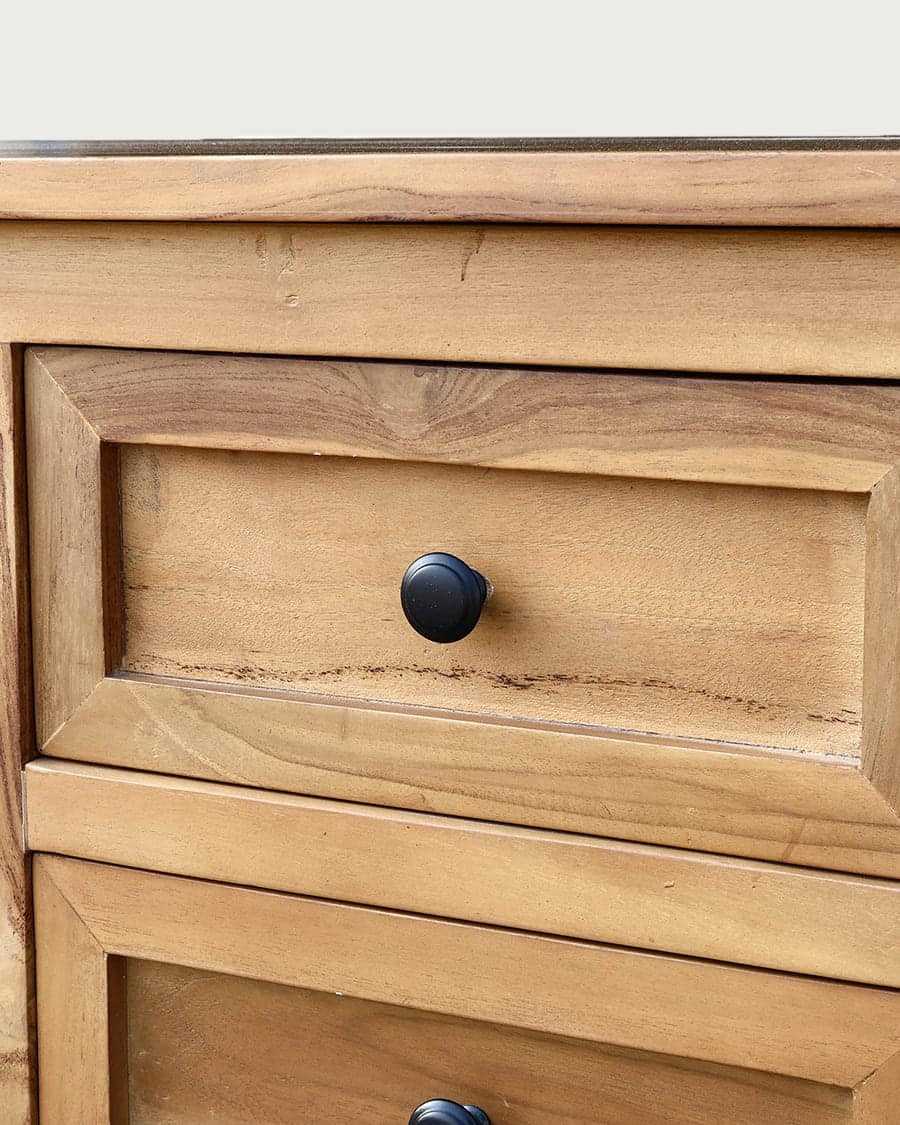 Savanna - Mobile bagno in teak con ante a persiana