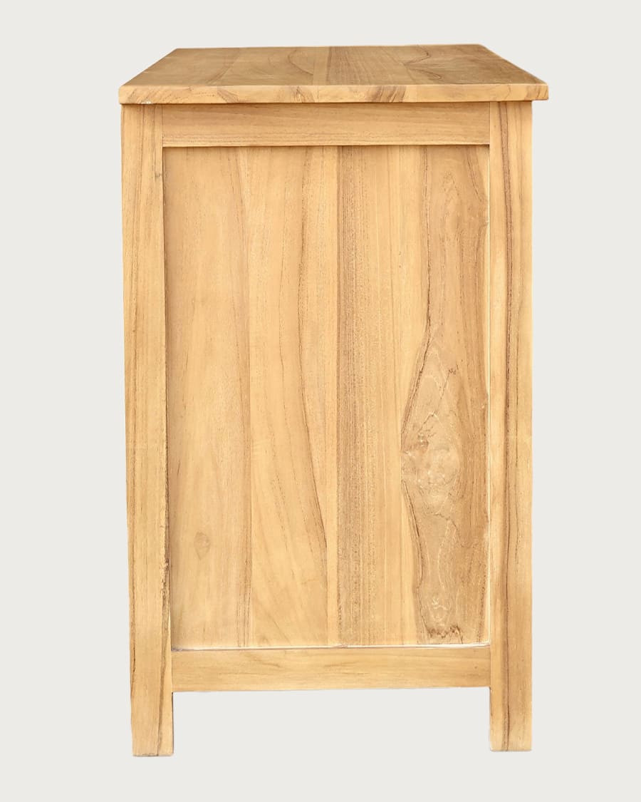 Savanna - Teak bathroom vanity with louvered doors