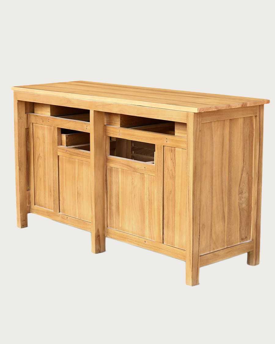 Savanna - Mueble de baño de teca con puertas de lamas