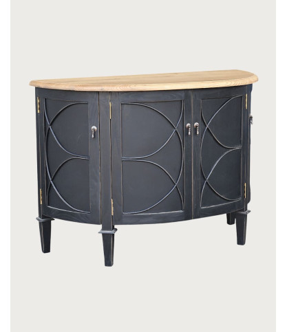 Flore - Bathroom vanity in solid black Sungkai