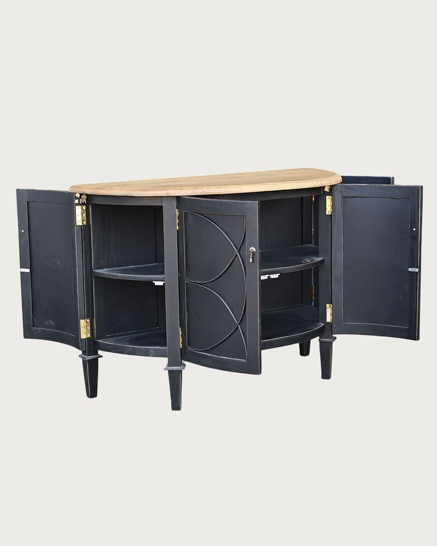 Flore - Mueble de baño en negro sólido Sungkai