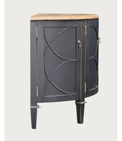 Flore - Bathroom vanity in solid black Sungkai