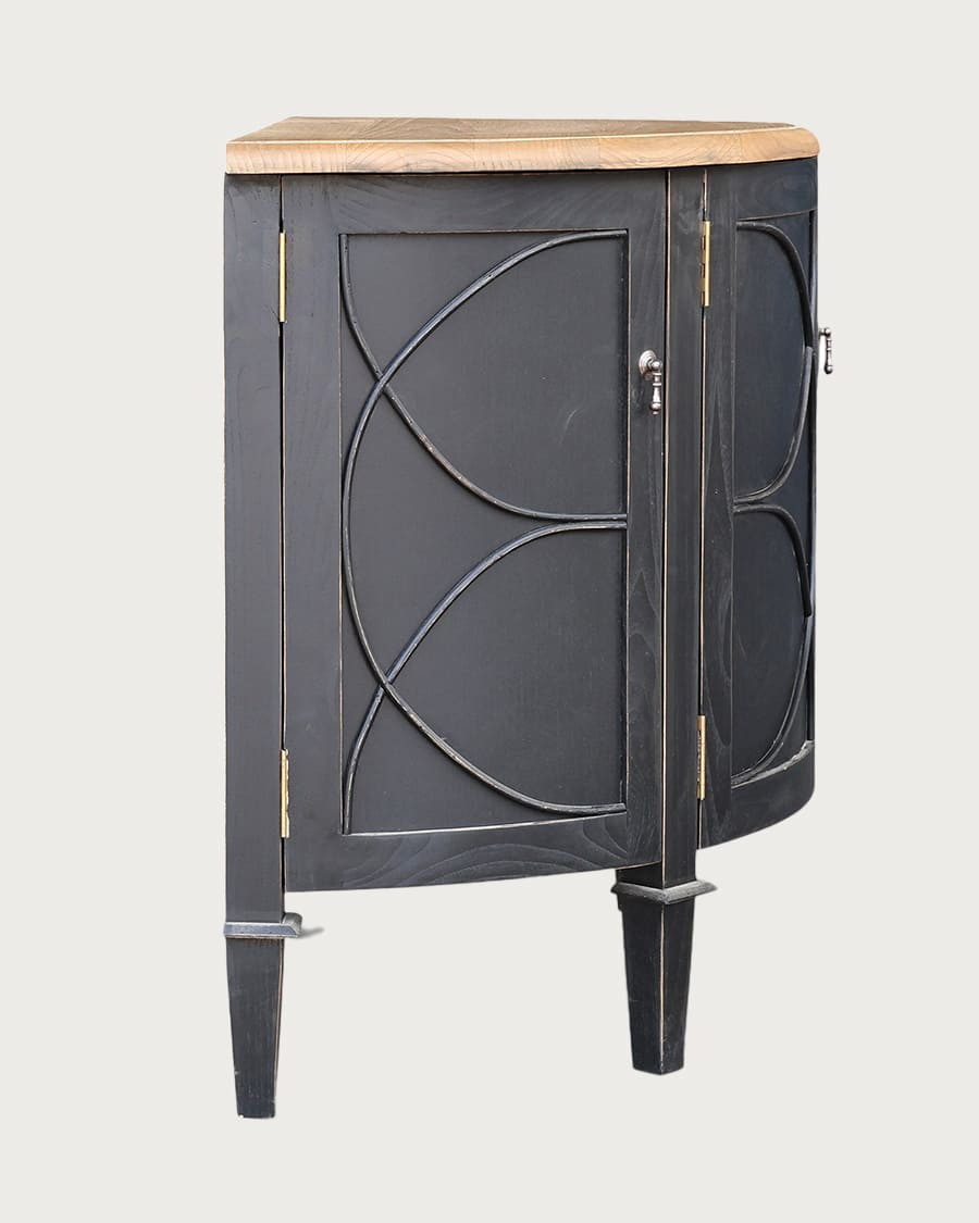 Flore - Bathroom vanity in solid black Sungkai