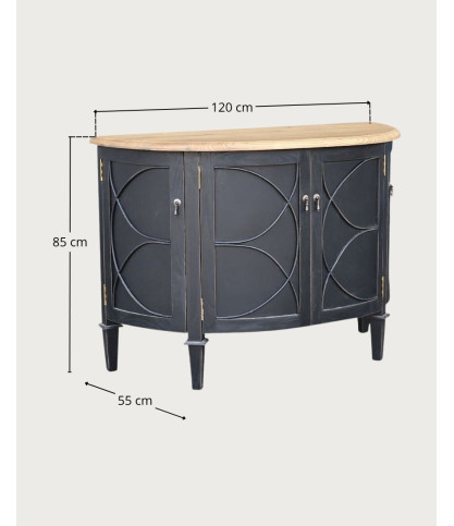 Flore - Meuble de salle de bain en Sungkai massif noir