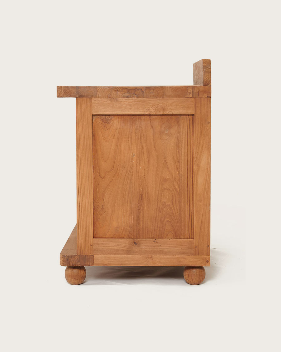 Eclipse - Teak bathroom cabinet with shutter door 90 cm