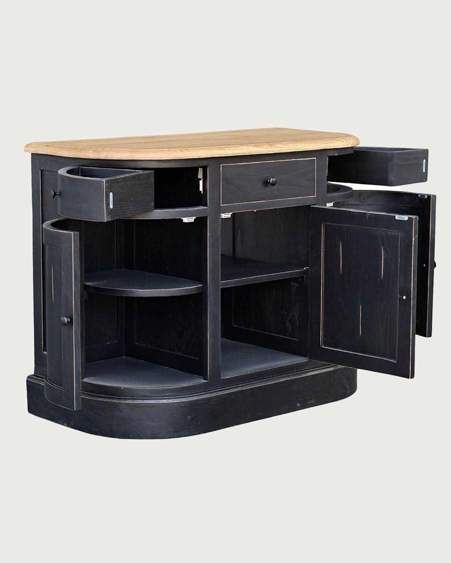 Reno - Meuble de salle de bain en bois massif de Sungkai noir