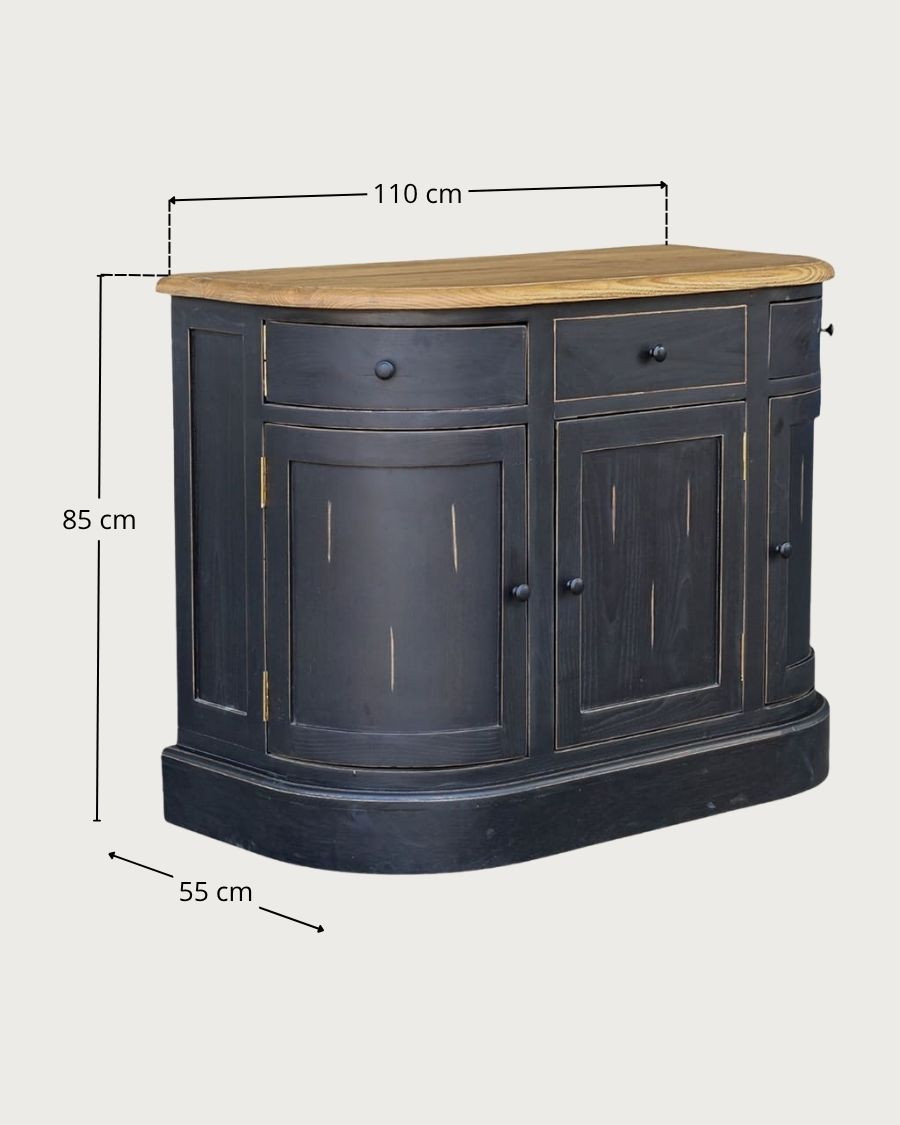 Reno - Meuble de salle de bain en bois massif de Sungkai noir