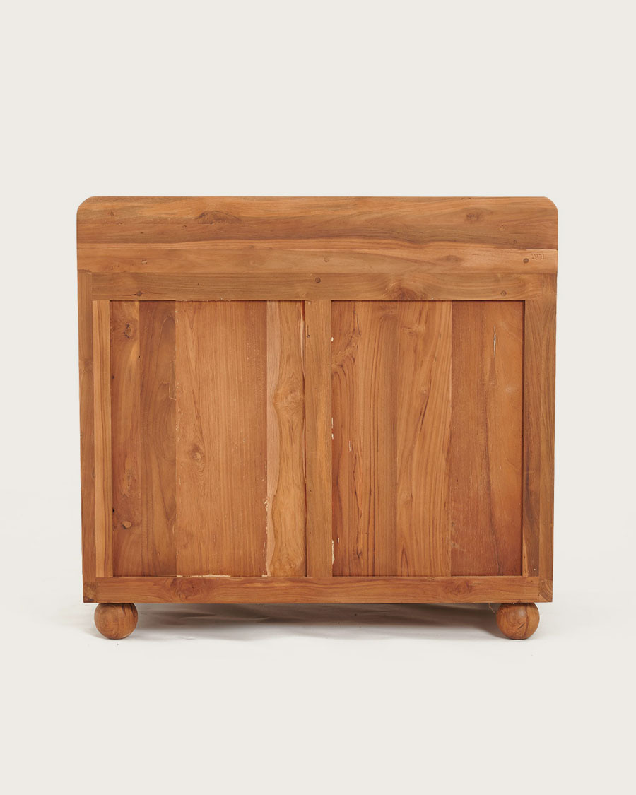 Eclipse - Armario de baño de teca con puerta de lamas, 90 cm