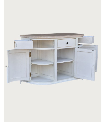 Reno - Meuble de salle de bain en bois massif de Sungkai blanc