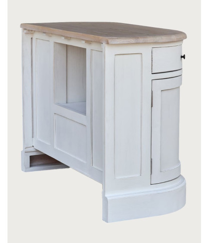 Reno White - Tocador de baño de madera maciza blanca Sungkai