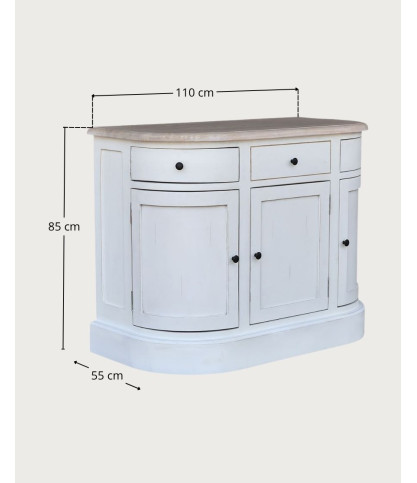 Reno White - Tocador de baño de madera maciza blanca Sungkai
