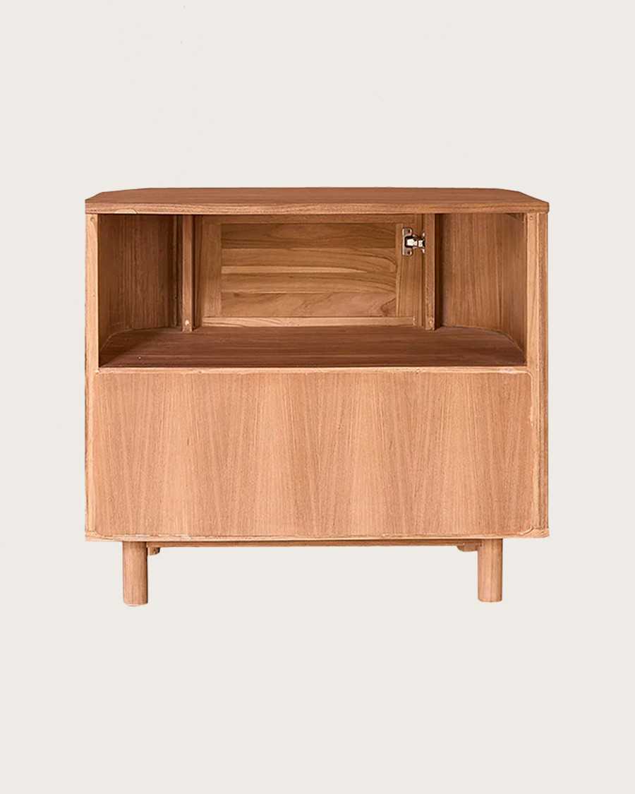 Orma - Kleiner Badezimmerschrank aus Teakholz mit 1 Tür