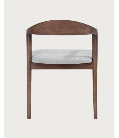 Moli - Dining chair in lacquered ash wood with fabric seat