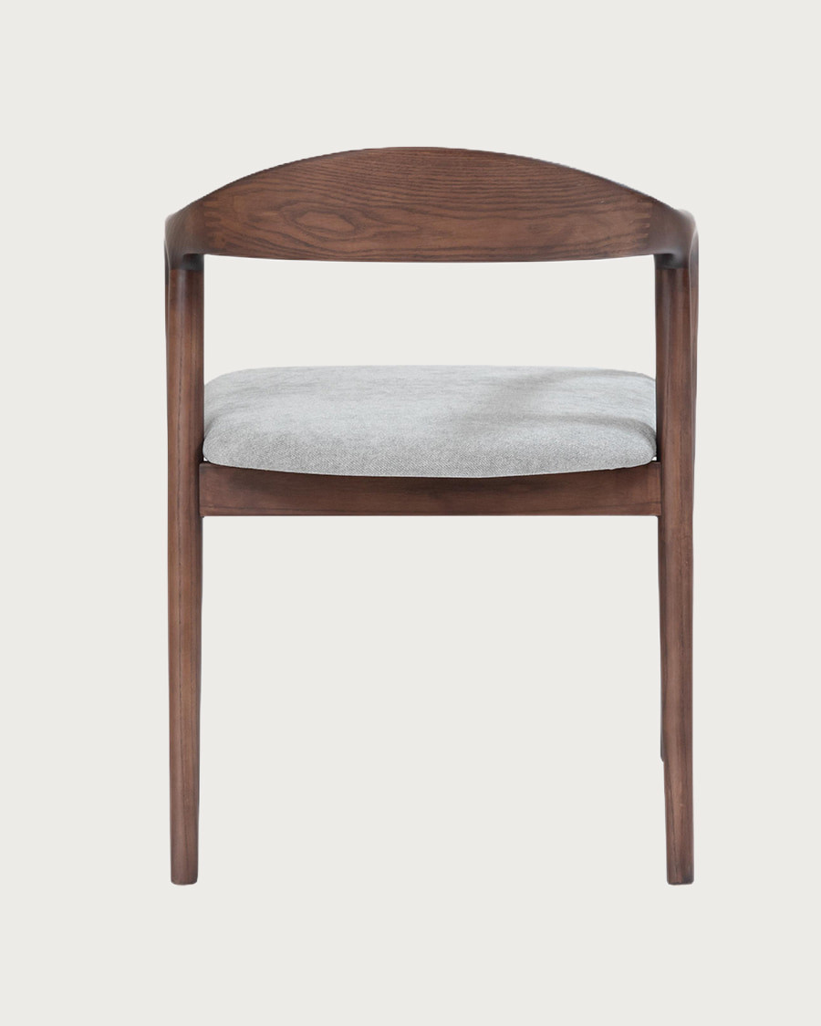 Moli - Dining chair in lacquered ash wood with fabric seat