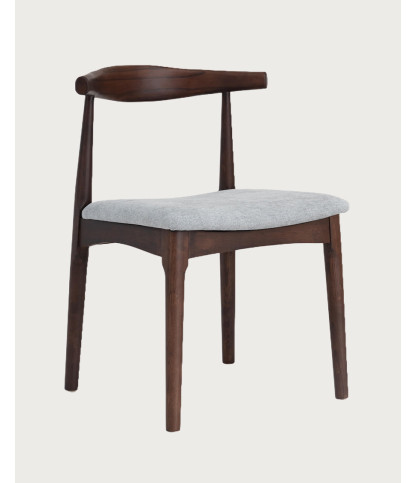 Hana - Dining chair in lacquered ash wood with fabric seat