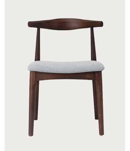 Hana - Dining chair in lacquered ash wood with fabric seat