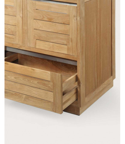 Dune - Badezimmerschrank aus massivem Teakholz 140 cm