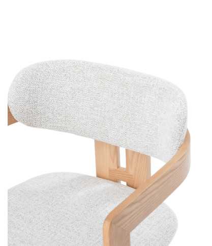 Niko - Chaise de salle à manger en bois de frêne naturel avec assise rembourrée en tissu
