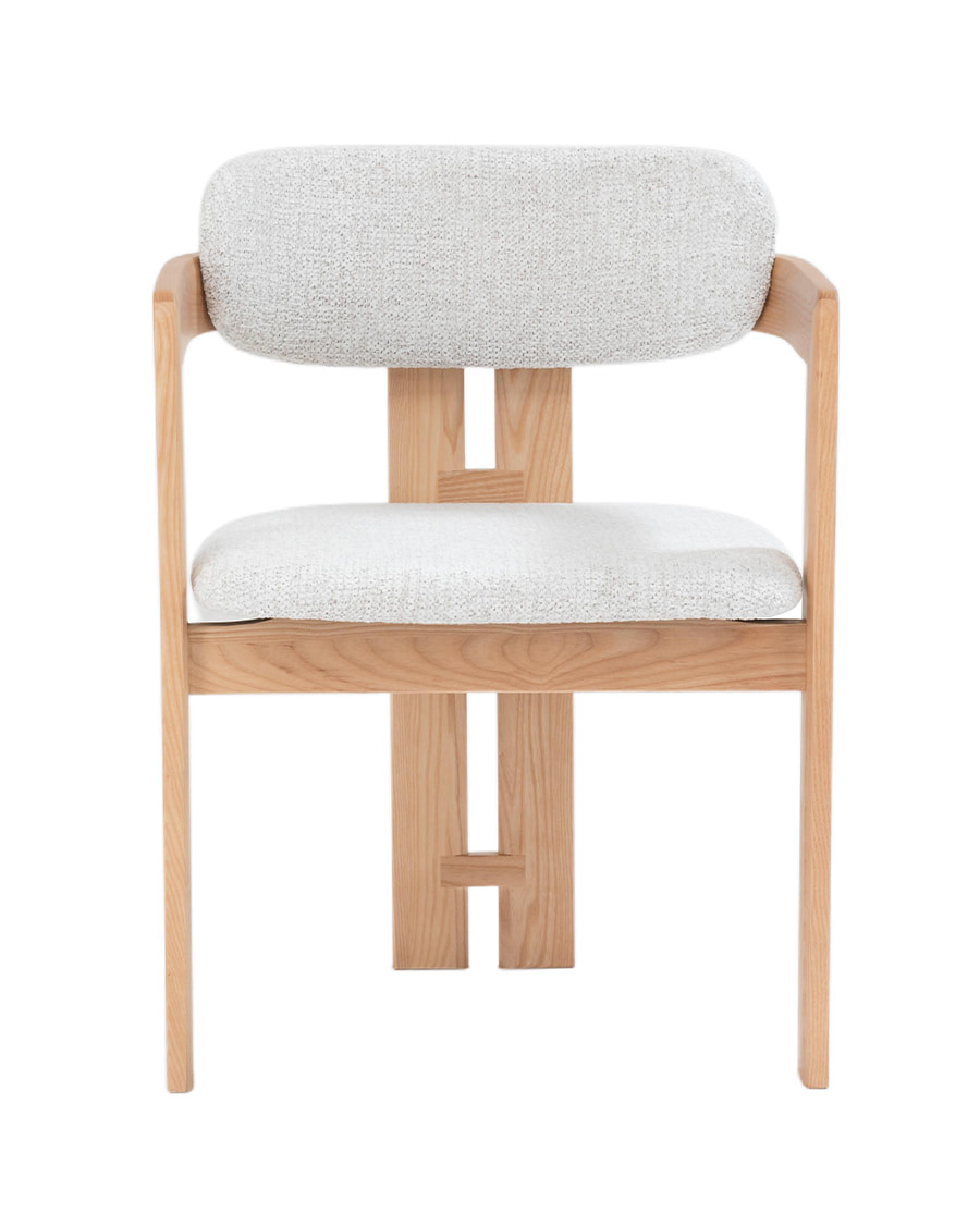 Niko - Chaise de salle à manger en bois de frêne laqué avec assise rembourrée en tissu