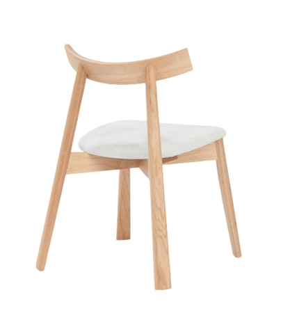 Nami Oak - Dining chair in lacquered ash wood, oak finish, with fabric seat