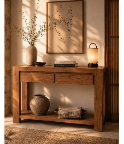 Kutaya - Consoletafel van massief teakhout