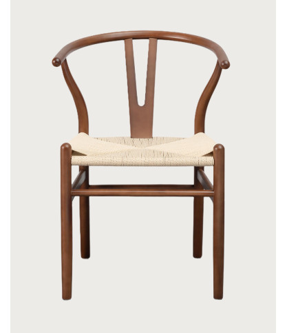 Zen - Stoel van gelakt beukenhout met een zitting van papiertouw