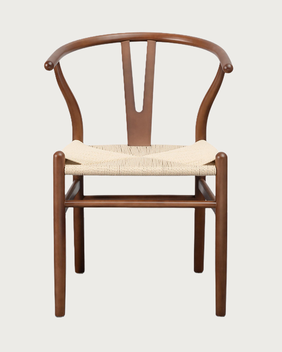 Zen - Chaise en bois de hêtre laqué et assise en corde de papier