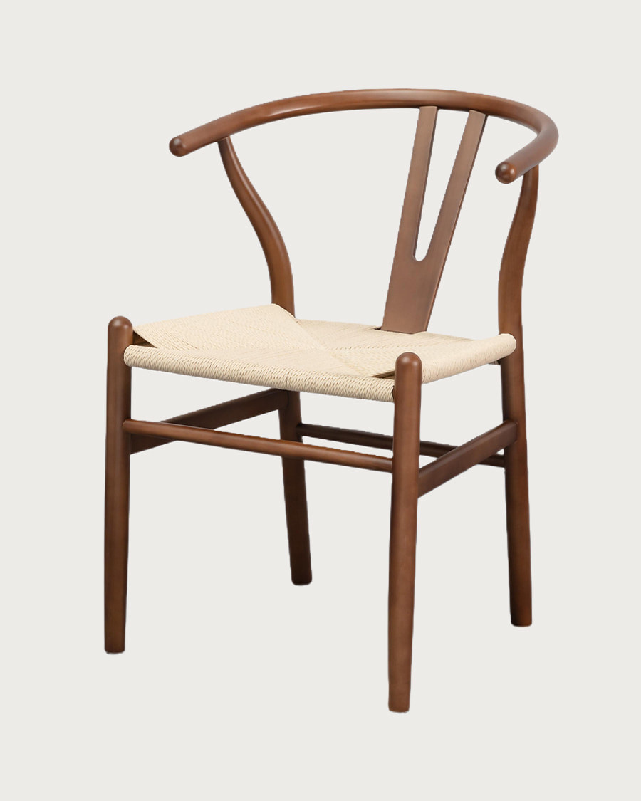 Zen - Silla de madera de haya lacada con asiento de cuerda de papel