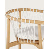Tali - Chaise de bar en teck massif et corde blanche
