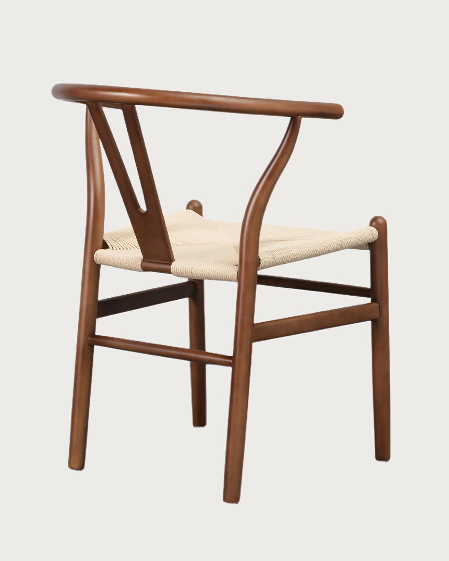 Zen - Chaise en bois de hêtre laqué et assise en corde de papier