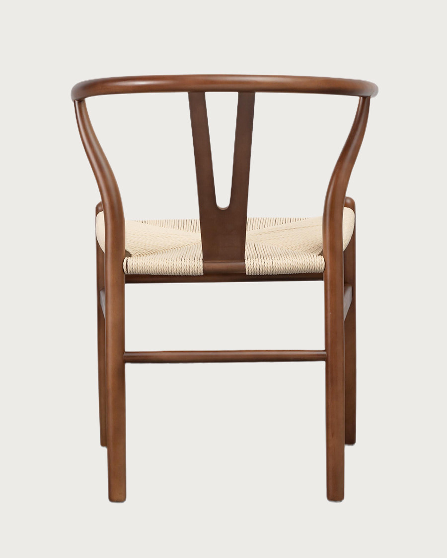 Zen - Chaise en bois de hêtre laqué et assise en corde de papier
