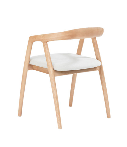 Yogi - Chaise en bois de frêne finition chêne avec assise rembourrée