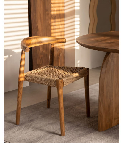 Soa - Chair in solid teak and synthetic rope