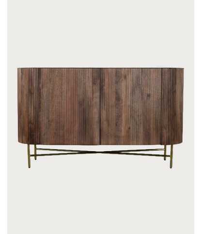 Céline - Dressoir van massief hout met blad van wit marmer, 145 cm