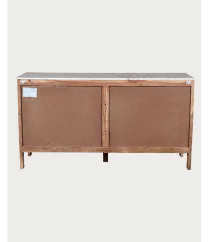 Havena - Chest of drawers in solid wood and white marble 150 cm